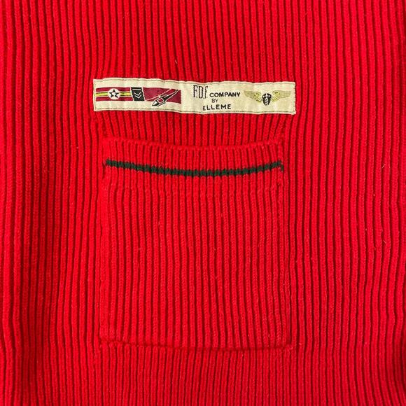 Vintage Elleme Sport Varsity Womens Sz M Cardigan Sweater Red - Picture 3 of 10
